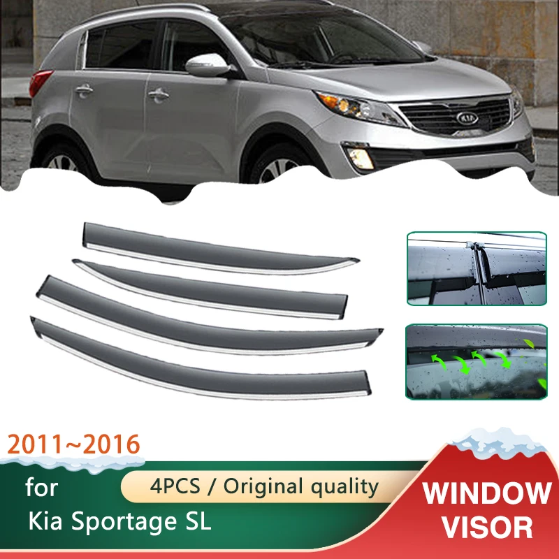 

Автомобильные боковые козырьки для Kia Sportage SL 3 MK3 2011 ~ 2016 аксессуары навесы от солнца и дождя, дымовые козырьки, дефлектор 2012 2013