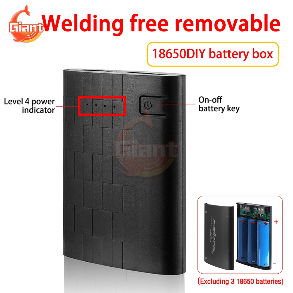 3-section 18650 Battery Charger Case Mini Solderless Power Bank Case Free Welding Battery Holder Shell Battery Storage Box