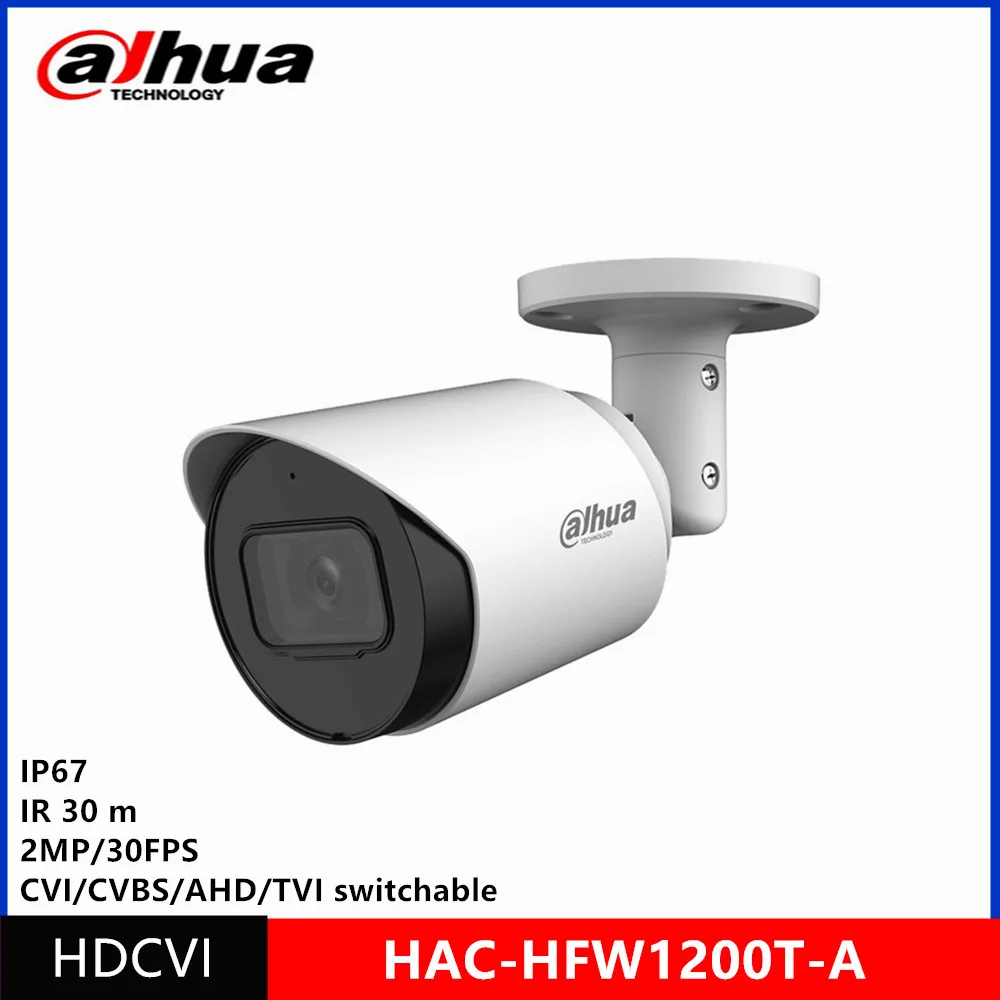 Dahua HAC-HFW1200T-A Cámara HDCVI de 2MP IP67 IR 30m Micrófono incorporado DH-HAC-HFW1200T-A Cámara tipo bala