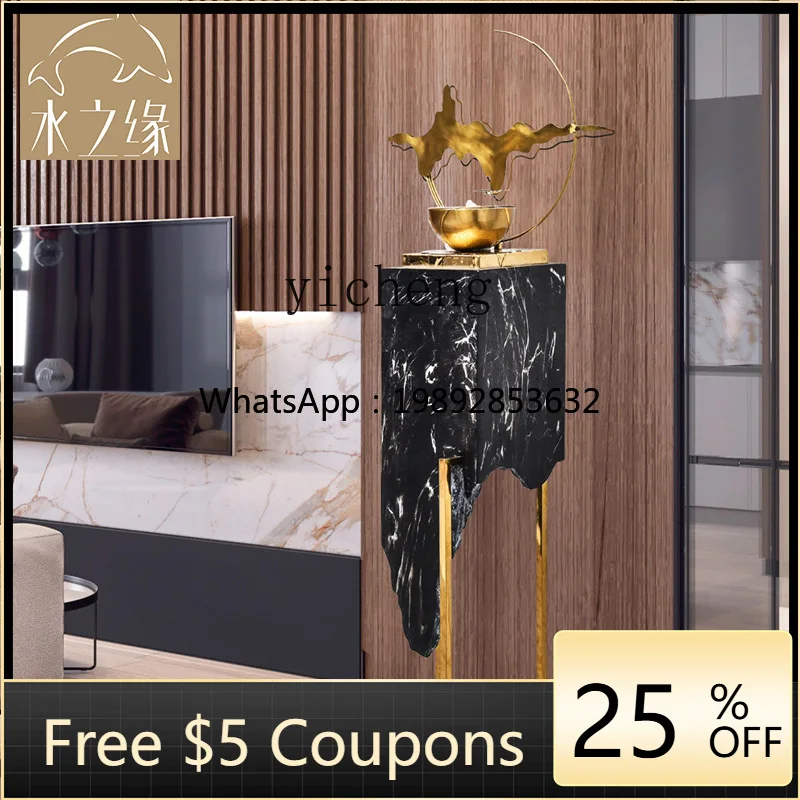 

light luxury floor decoration golden landscape living room creative craft decoration