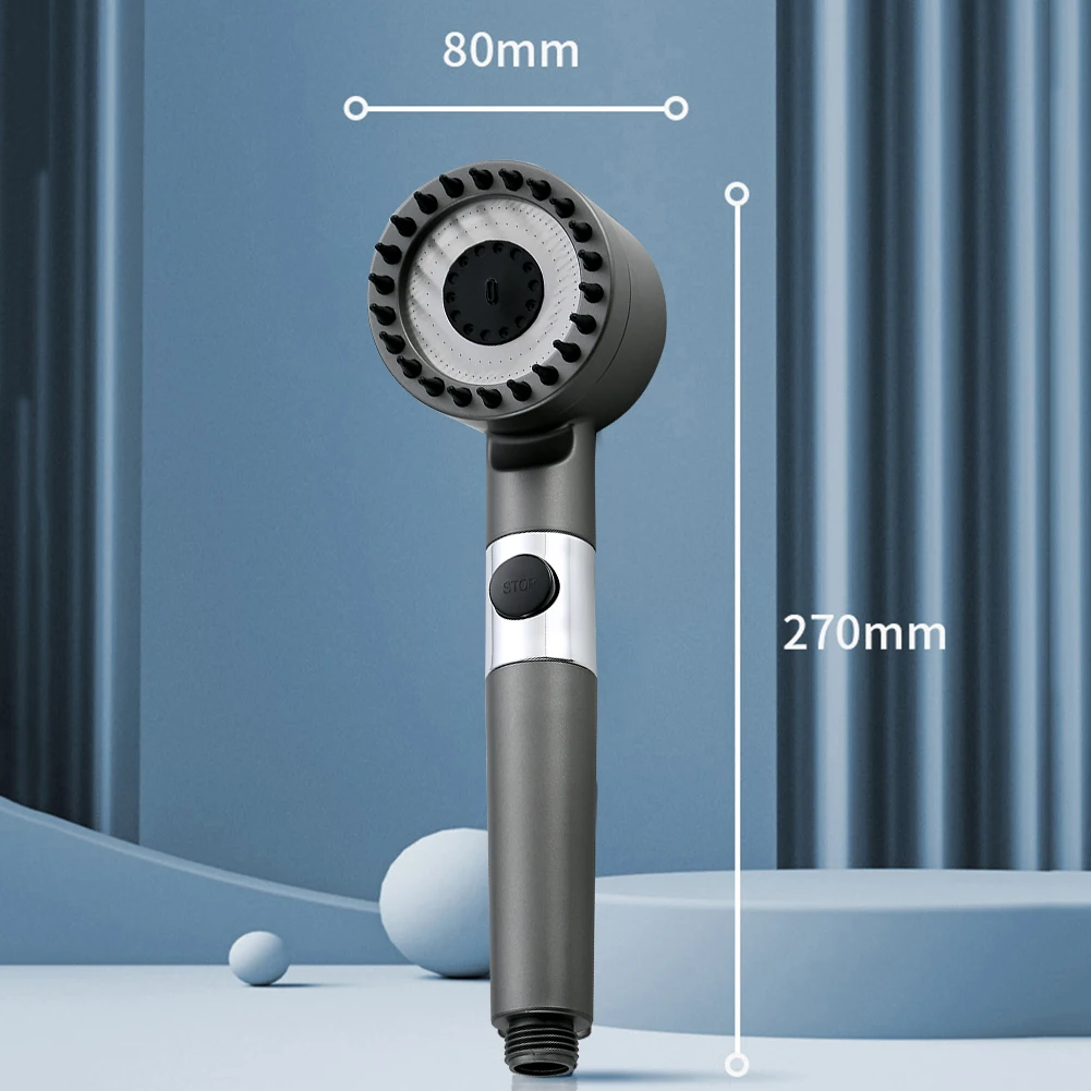 Large Flow Shower Head Powerful Pressurization Filter Shower Head Adjustable 4 Modes Replacement Parts Bathroom Accessories