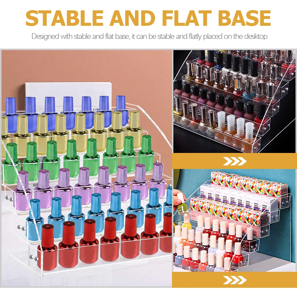 

Lipstick Storage Nail Polish Organizer Holder Multi-layer Design Keeps Desk Clean Compact Nail Polish Rack Sturdy