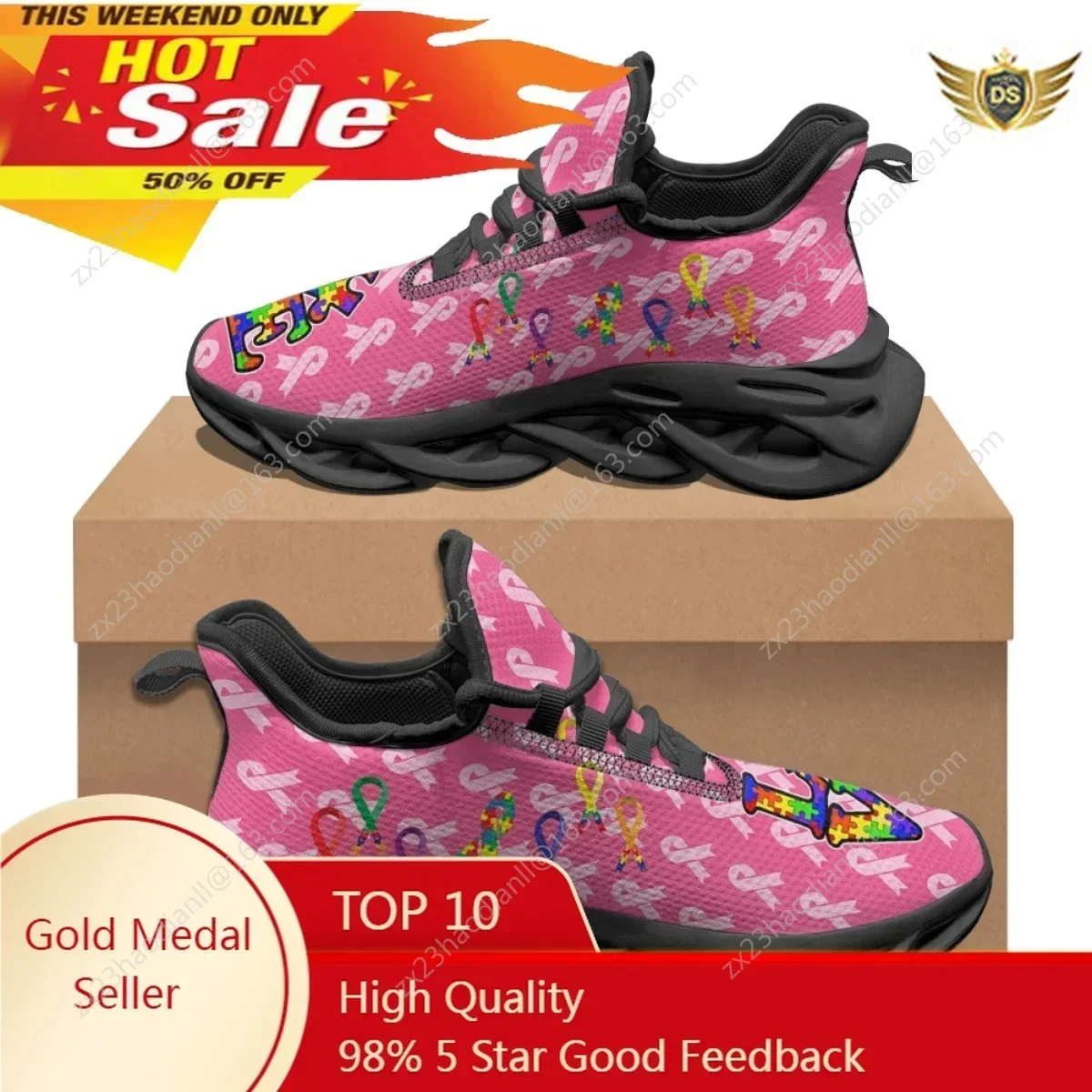 

Autism Awareness Patterns Colorful Puzzle Print Sneakers For Women Summer Fall Outdoor Sports Running Shoes Breathable Trainers