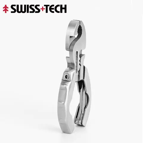 SWISS TECH EDC Mini 9 In 1 Folding Multitool Pliers Portable Pocket Screwdriver Combination Kit Outdoor Multifunction Tool Gear