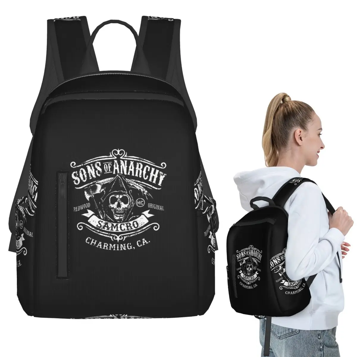 Sons Of Anarchys Skull Horror Tv Movie 8 Backpack Student BookBag Boys Girls School Bag Laptop Shoulder Bags Men Women