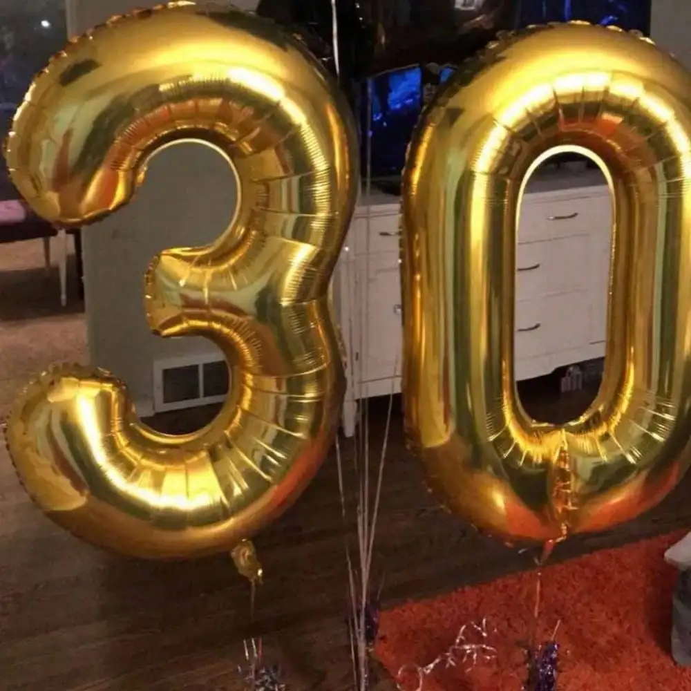 40Inch Jumbo Gold Foil Number Balloons 10-90 for Birthday Anniversary Party Decorations with Individual Packaging - Image 4