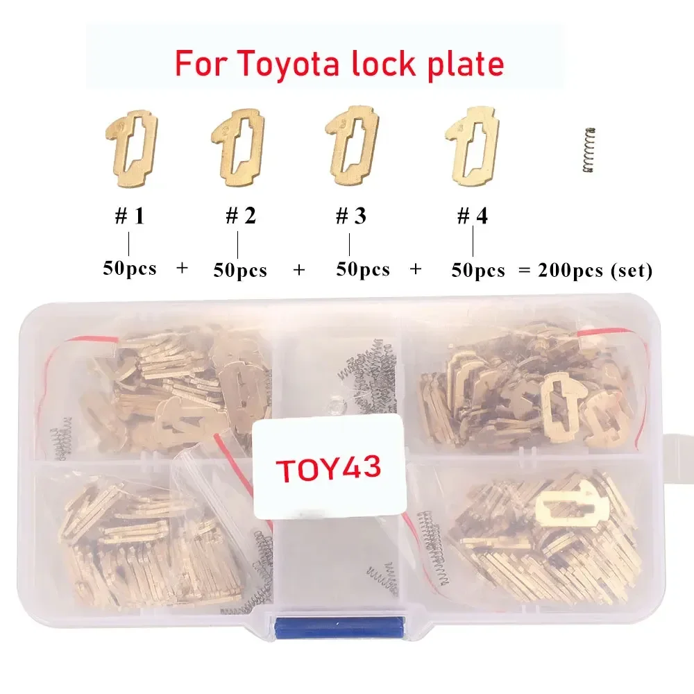 

200PCS/Lot TOY43 Car Key Lock Wafer Plate Reed for Toyota Camry Repair Accessories Kits 1 2 3 4 Types Each 50PCS