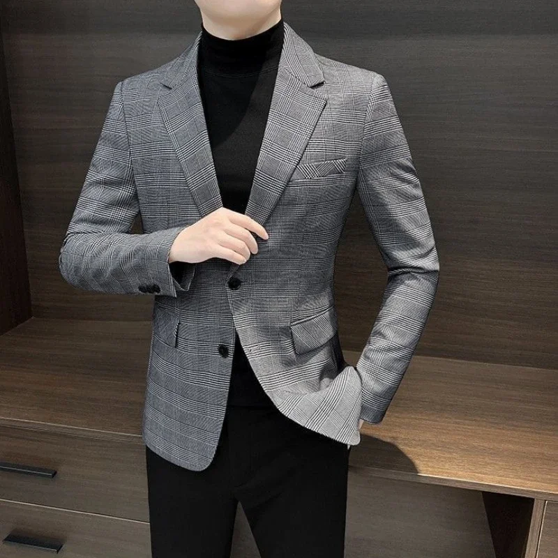 Men\'s Suit Jackets Casual Spring Autumn Male Blazer Single Breasted Menswear Gentleman Clothes Original Luxury Designer Coat