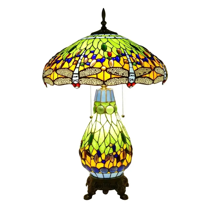 

Lamp green handmade, stained glass desk lamp, desk lamp retro, style desk lamp