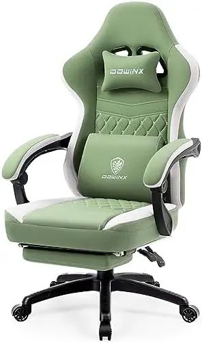Gaming Chair Breathable Fabric Game Chair with Gel Pad and Storage Bag, Comfortable Gamer Chair with Pocket Spring