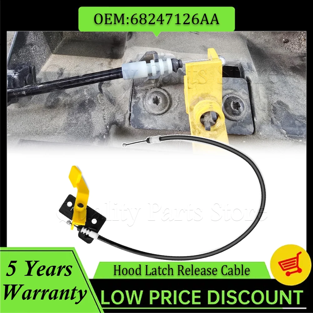 68247126AA For Jeep Renegade Altitude Latitude 1.4L 2.4L 2015-2018 Car Hood Latch Release Cable New 1PC