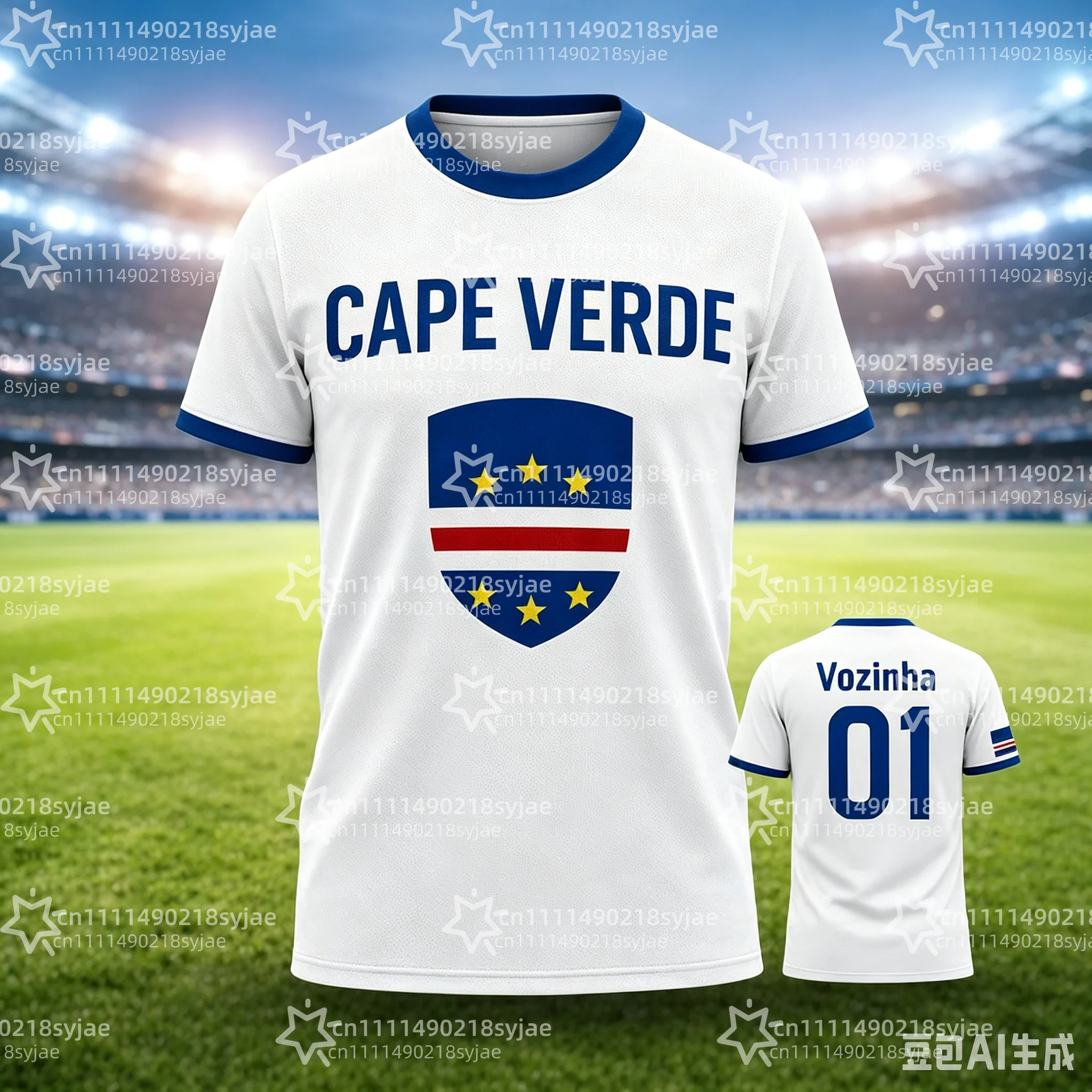 2026 New Capo Verde Fan Football Jersey Cape Verde Football Shirt Family Jerseys Crew Neck T-shirt Quick-drying Moisture-wicking