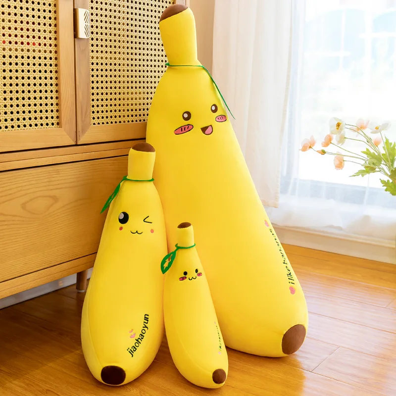 Peluche Kawaii bambola di pezza carino banana cartone animato espressione cuscino divertente regalo di compleanno per bambini morbido peluche coccoloso per bambini