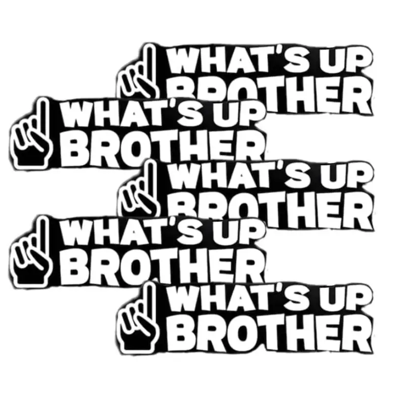 

What's Up Brother Car Decal 5pcs Sketch Decal For Vehicles Funny Waterproof Stickers Unique Funny Sketch Sticker Decal For