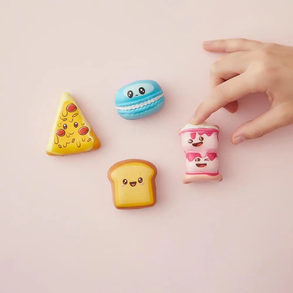 24 pièces créatif diverses aliments et frites forme haute rebond jouets Mini presser jouet portable soulagement du Stress jouet cadeau d'anniversaire