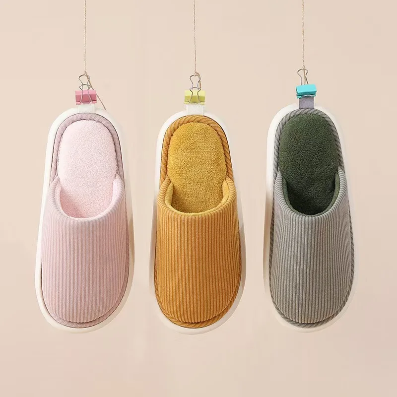 

Cotton slippers for autumn and winter couples, warm and comfortable, wool slippers for men, dirt-resistant and non-slip