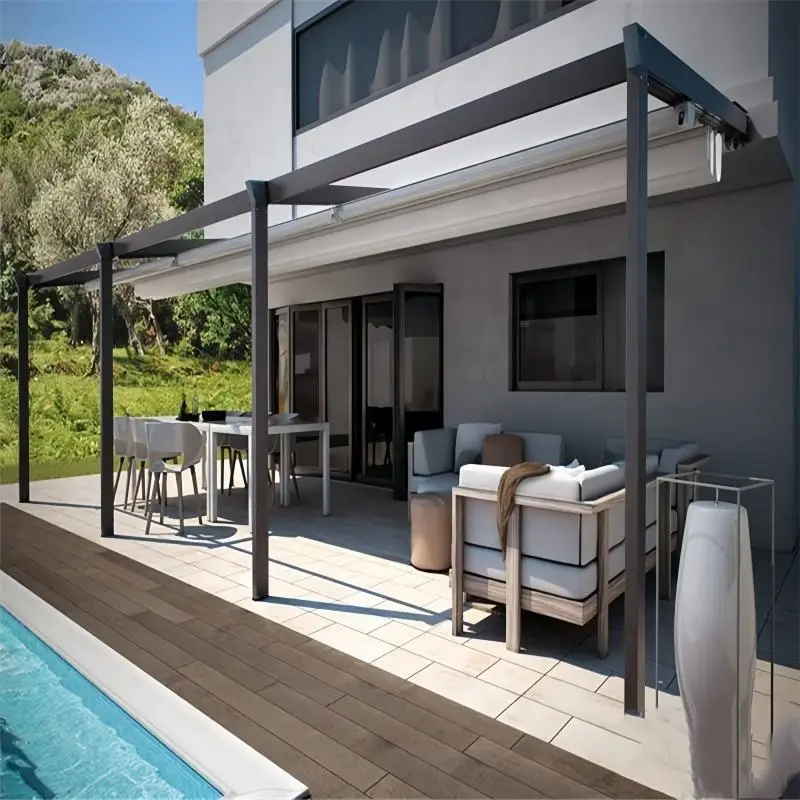 Factory Manufactures Selling Outdoor Electric Retractable Modern Awning  Balcony Beach Full Cassette Awning Customized Sunshade