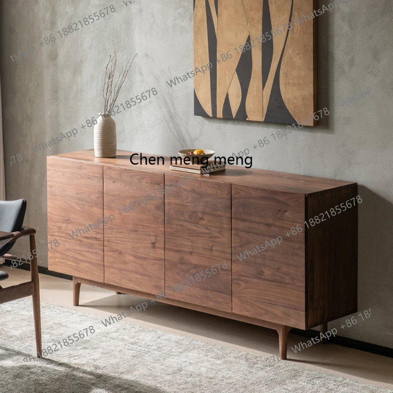 

North American black walnut sideboard modern simple living room solid wood storage entryway cabinet