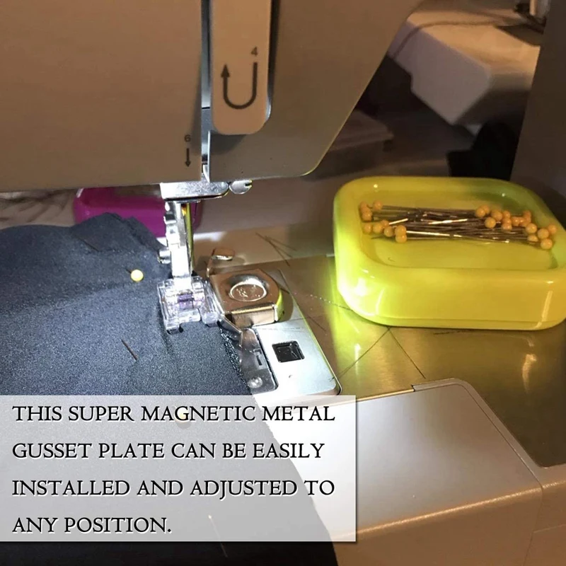 Guía de máquina de coser magnética, herramienta de borde de calibre, pies de aguja