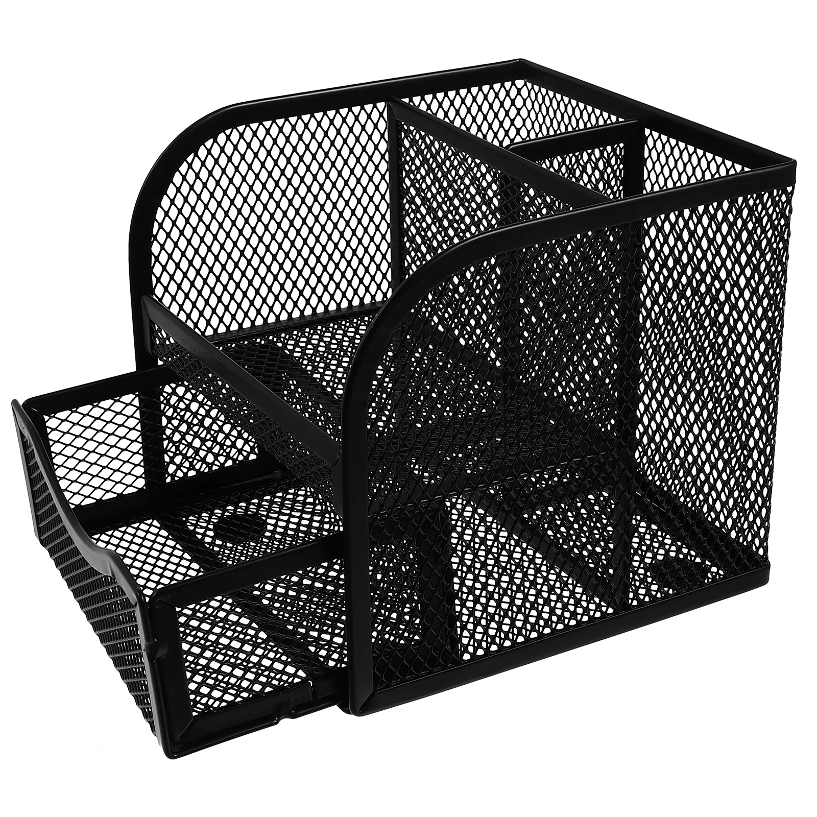 Metal Pen Pencil Organizer Sturdy Multi-Grid Design Large Capacity Storage Box for Desk Home Office School Stationery Cosmetics