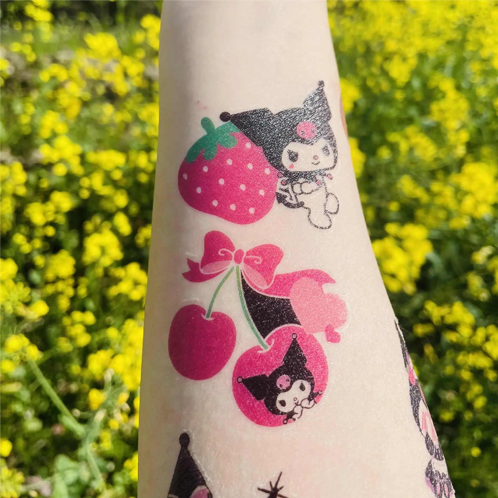 30Pcs Sanrios Kawaii Cartoon Kuromi HelloKitty  Temporary Tattoos Cute Waterproof and Long Lasting Color Tattoo Sticker Gifts