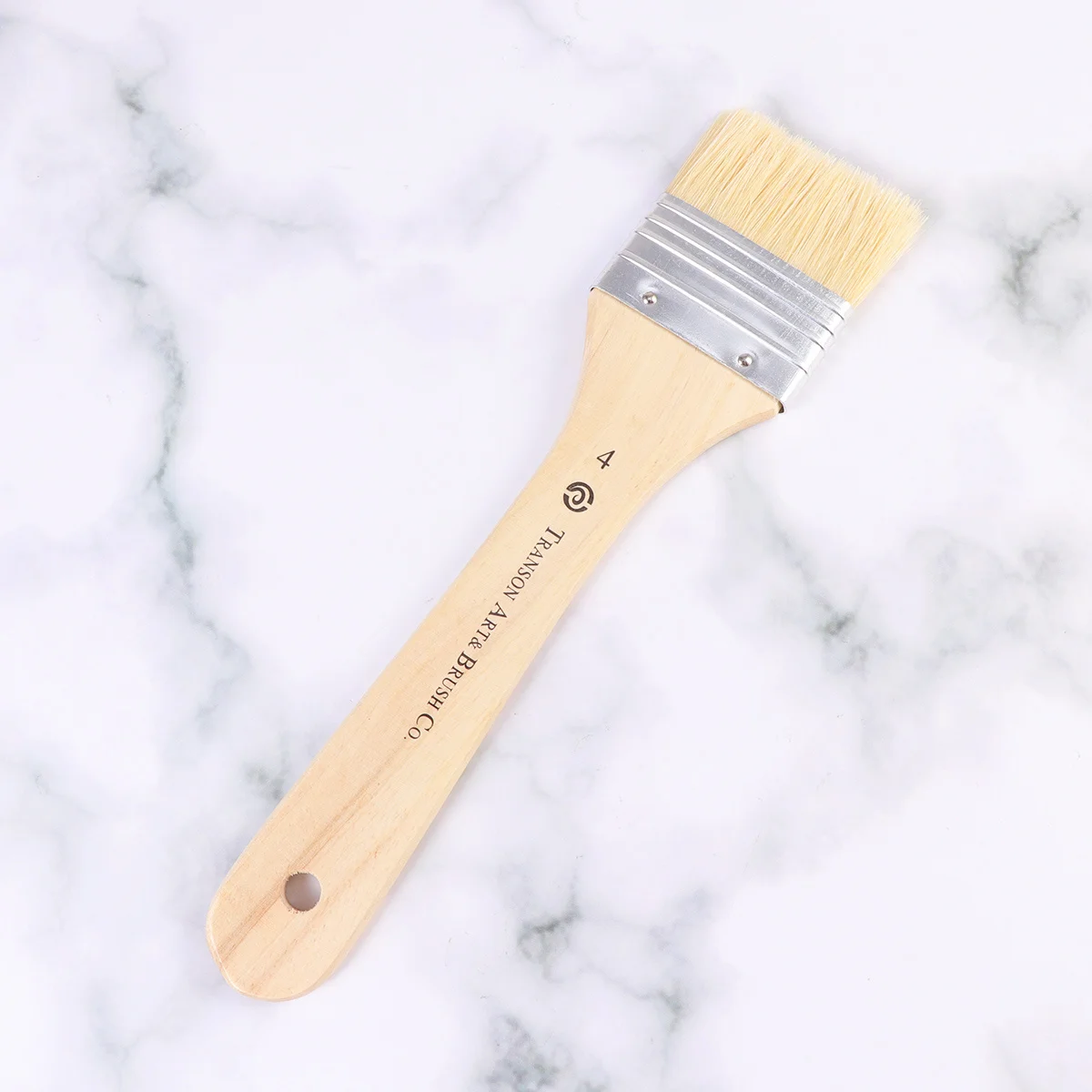 

2 pcs Large Natural Boar Bristle Painting Brush For Artists Students Wood Handle Oil Watercolor Tool Wall Drawing Stencil 4#