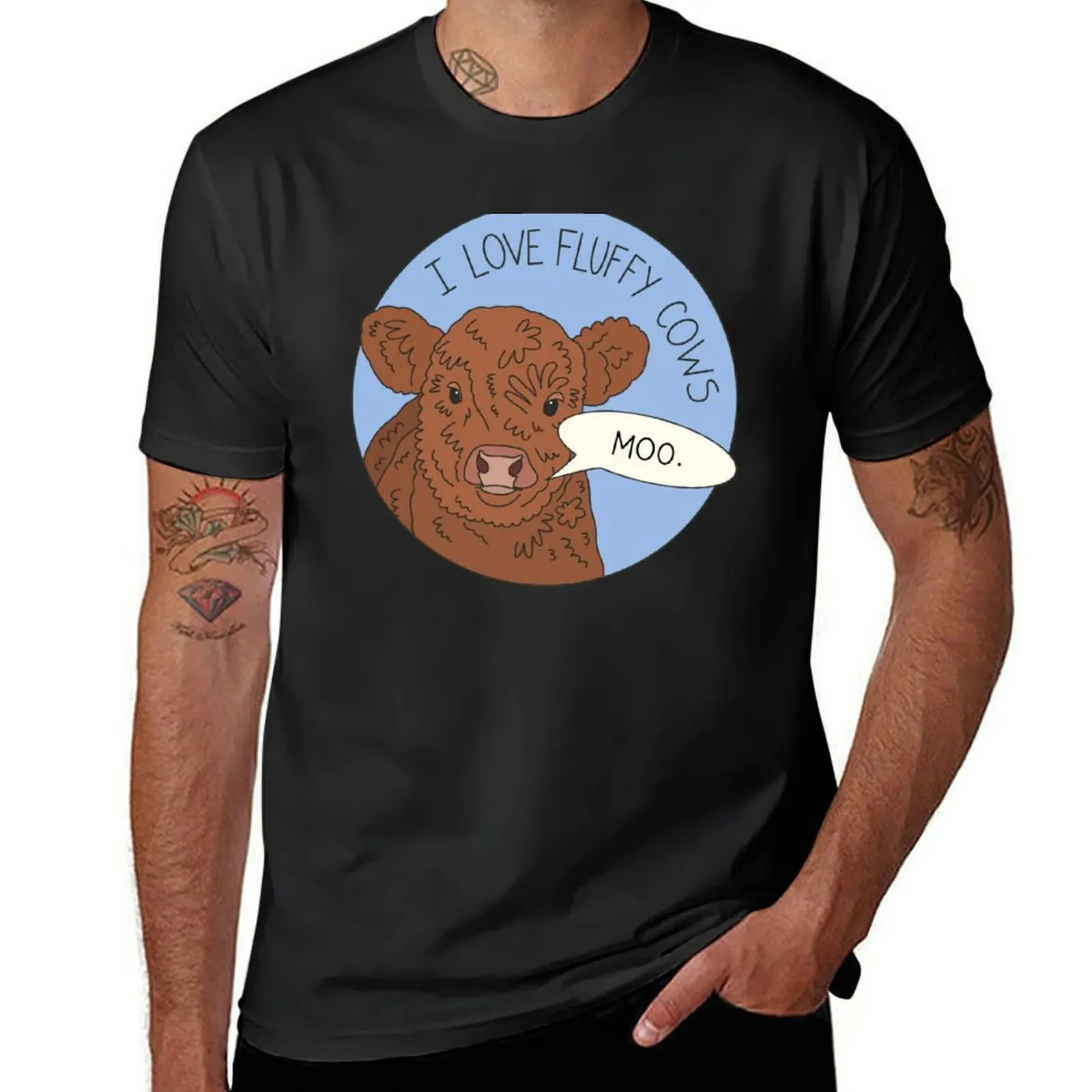 I love fluffy cows T-Shirt sports fans customs design your own summer top sweat t shirt for men