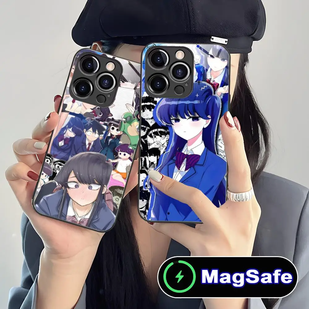 

Чехол для мобильного телефона Komi Shoko для iPhone 16, 15, 14, 13, 12, 11 Pro Max Plus Mini MagSafe, стеклянный цвет, защитный роскошный чехол