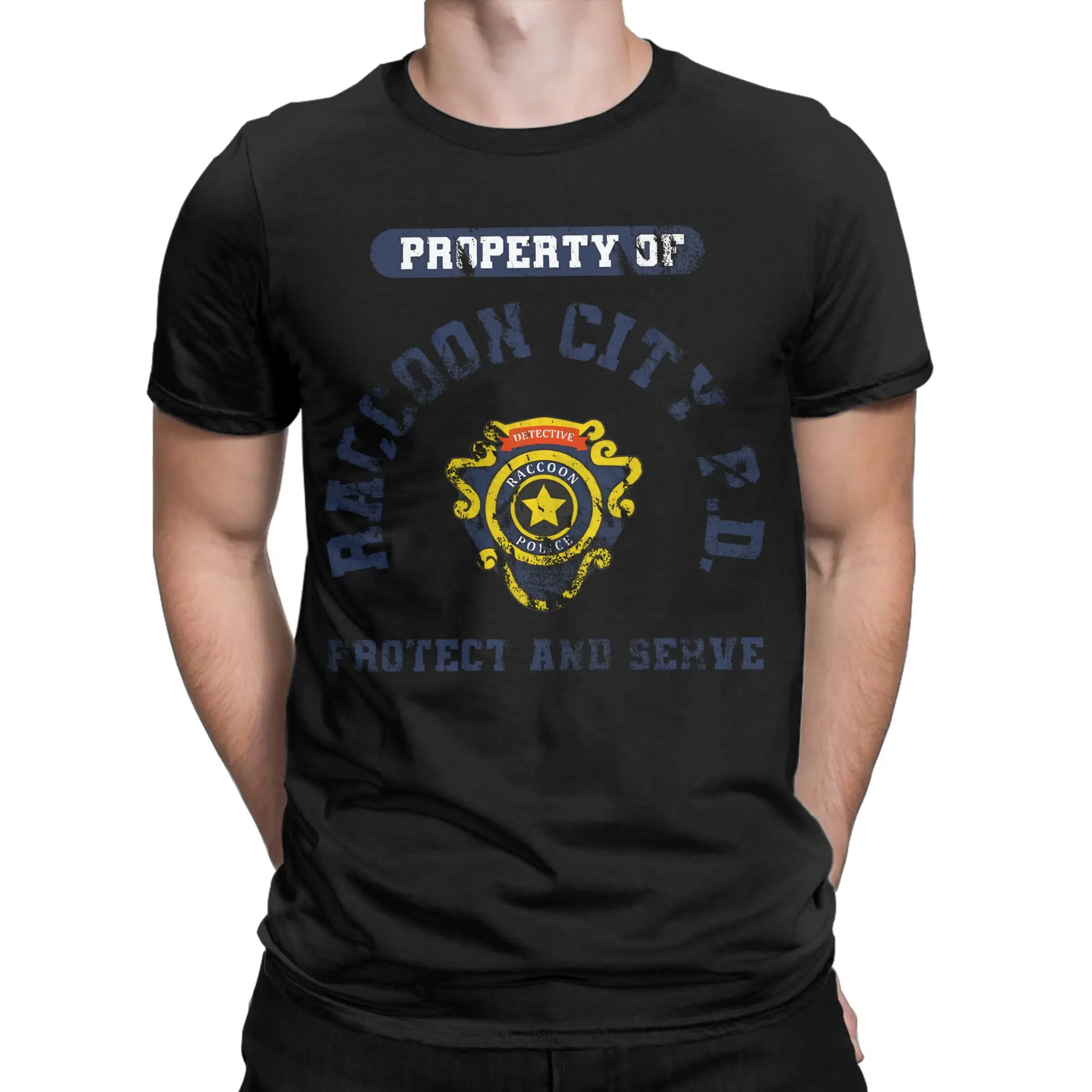 Homens Mulheres Propriedade do Departamento de Polícia do Raccoon R.P.D. Camiseta de Algodão Engraçada de Manga Curta Tamanhos Grandes