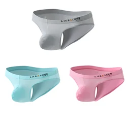 Men's underwear triangle pants ice silk low waist bikini sexy and comfortable Suitable for high elasticity 3pcs
