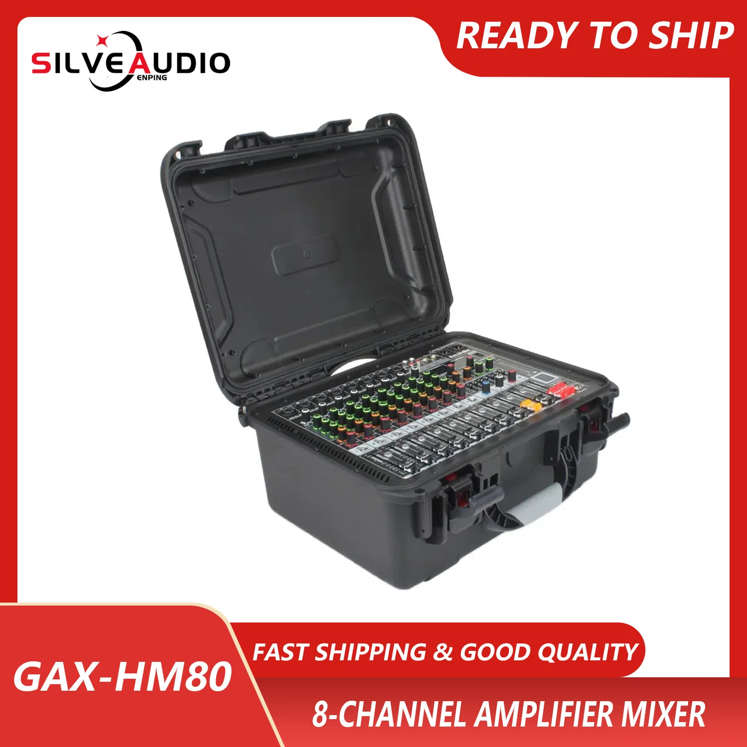 

GAX-HM80 professional 8-channel portable high-power amplifier mixer with Blueteeth USB bar church stage audio mixer