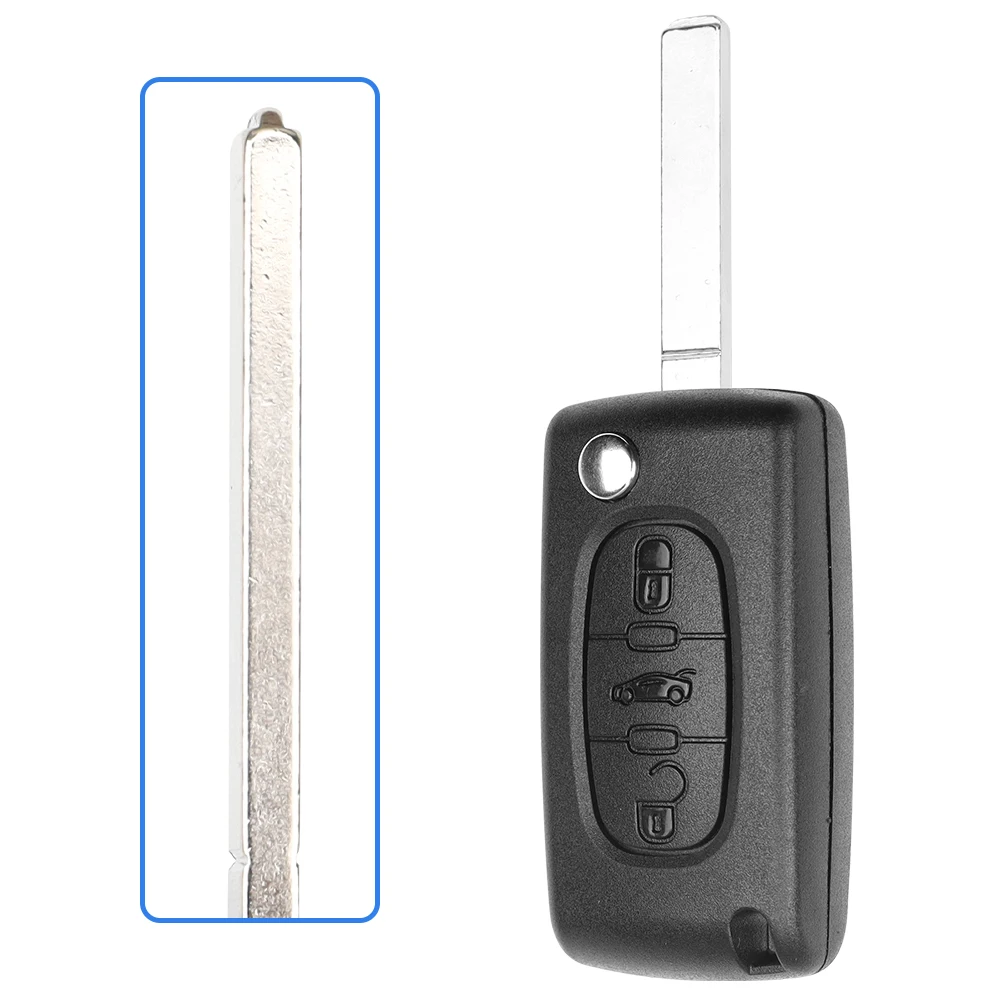 dahai 3 Button Flip Fob Car key Case Shell for Peugeot 207 307 308 407 607 807 Partner Citroen C2 C3 C4 C5 C6 Xsara