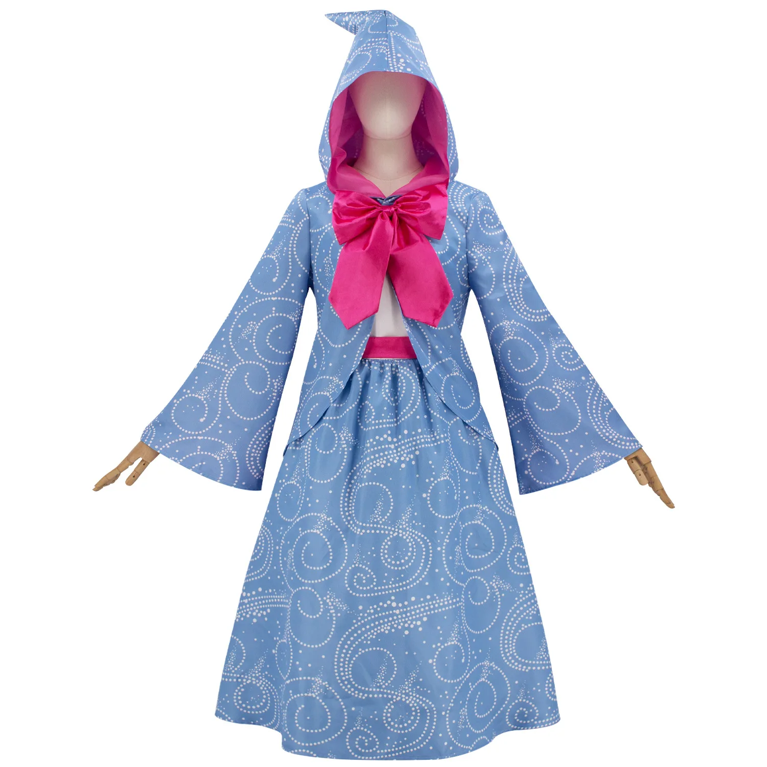 Damenbekleidung Qiyuan Fairy Godmother Robe Luxuriöses Kapuzenkleid mit Umhang Halloween Cosplay Karnevalsparty Musterkostüm – Detail 2