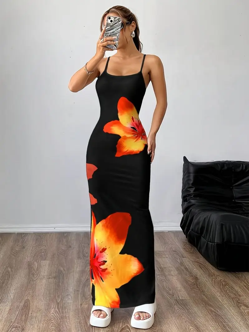 Women's Slim Fit Long Skirt with Thin Suspender Fashion Temperament Spicy Dress to Show Figure