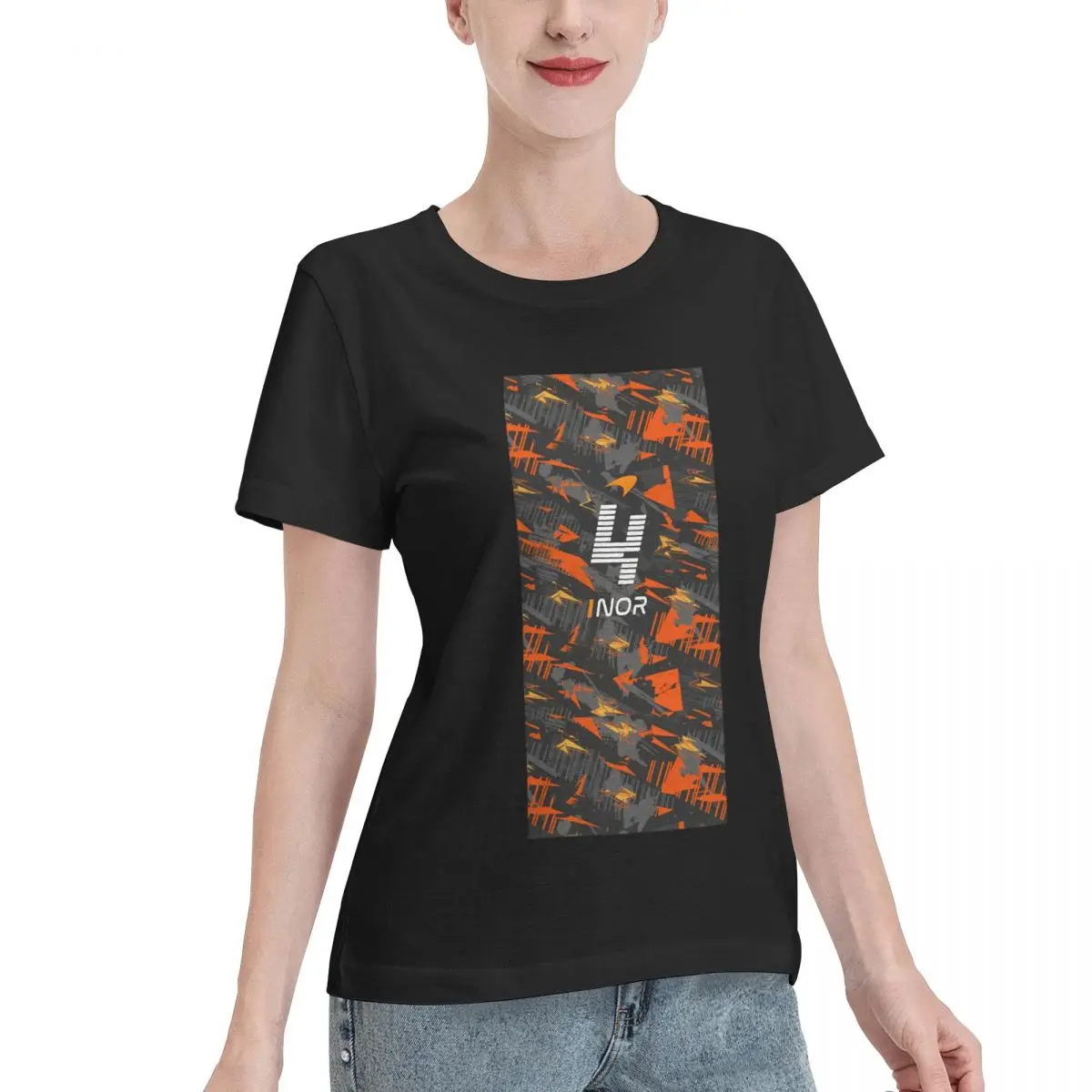 Free Matching Lando Norris 4 - Abstract Design Women's T-shirt Street Shooting Non Fading Tee