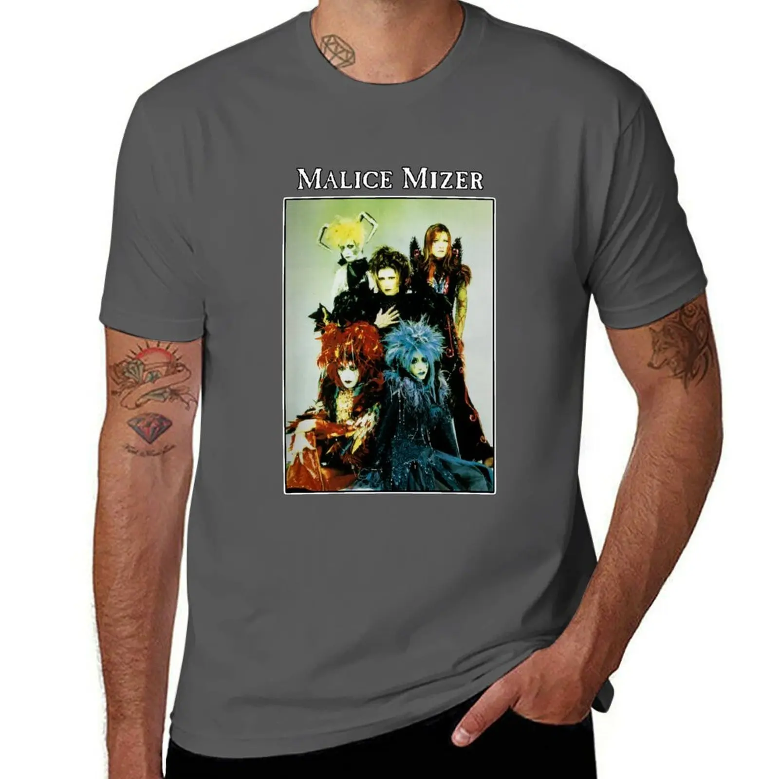 

Era MALICE Gackt with merveilles Band (Visual band Picture - kei Mana) & J-rock MIZER T-Shirt Big and Tall Crew Neck Tee