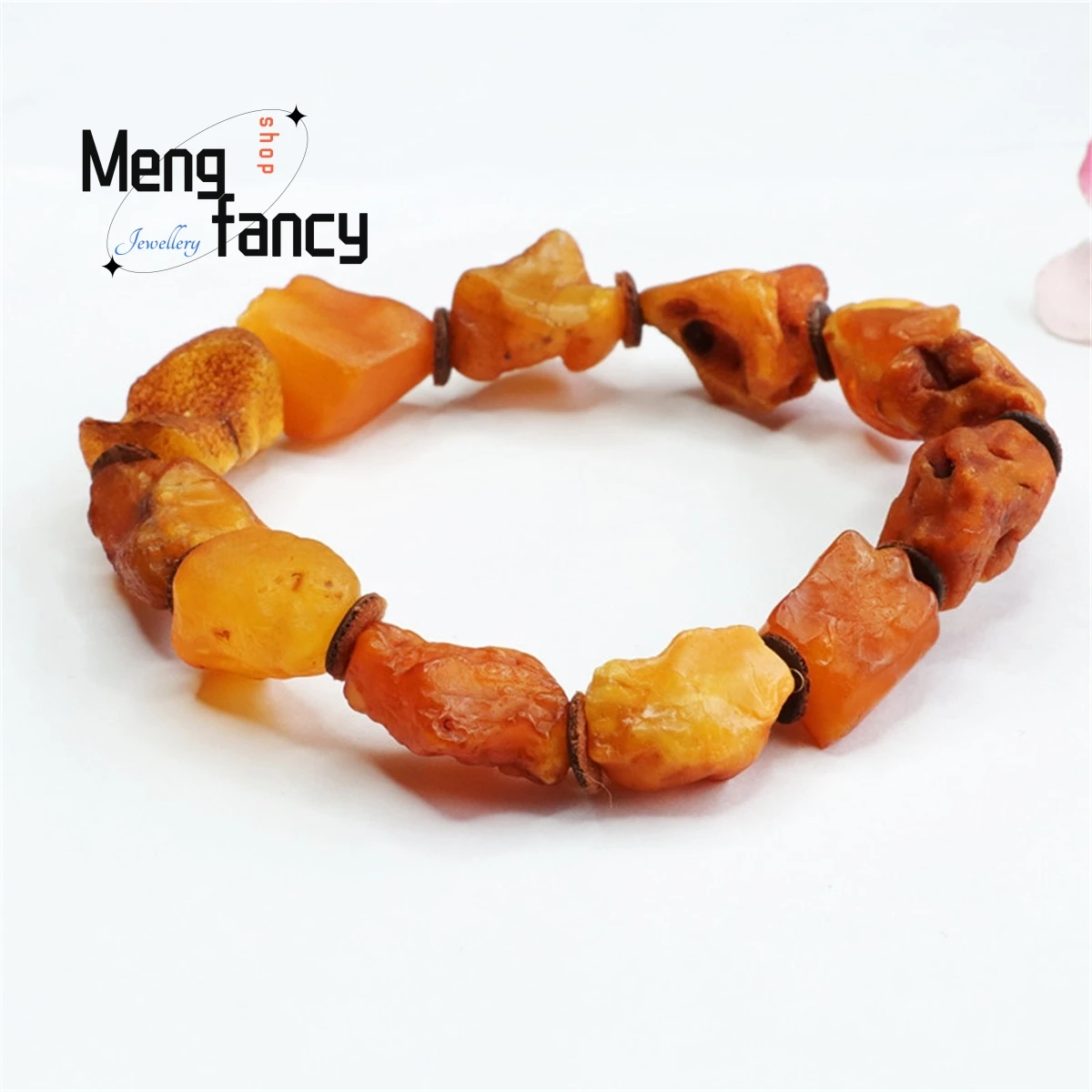 

Natural Honey Wax Amber Original Stone Bracelet Simple Personality Fashion Versatile Vintage Men Women Fine Jewelry Holiday Gift