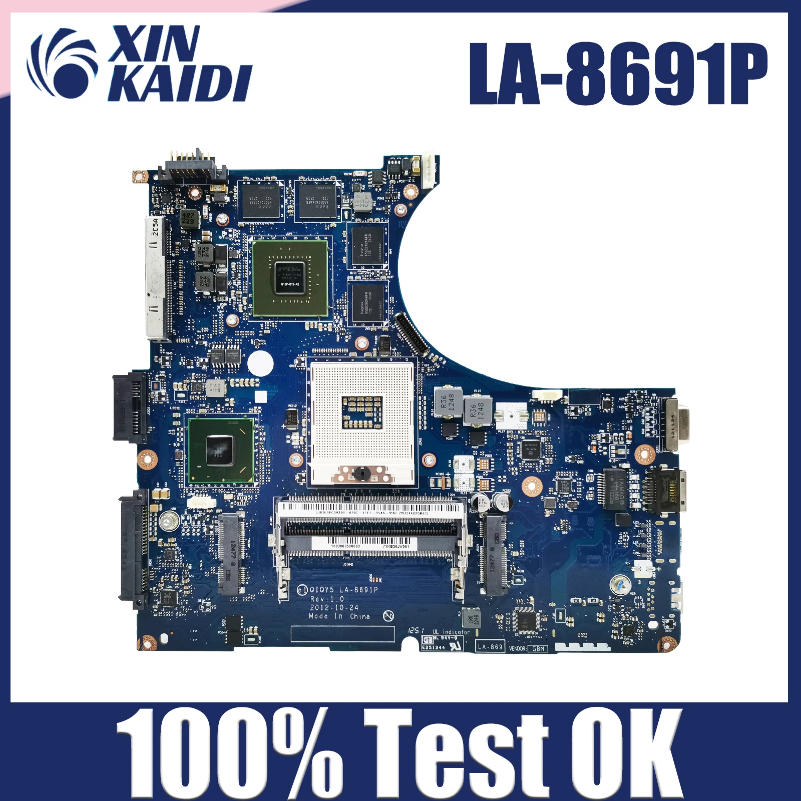 

For Lenovo Y400 Notebook Mainboard QIQY5 LA-8691P Motherboard PGA989 HM76 GPU GT650M GPU 100% test work