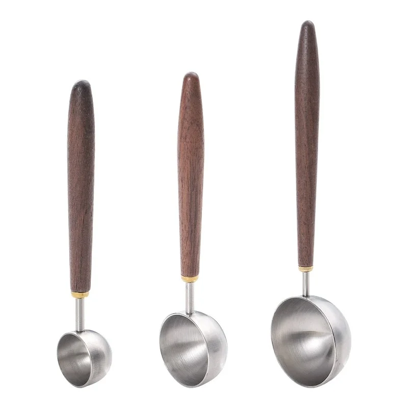 

Coffee Spoon - Vintage Walnut Wood Handle, Stainless Steel Coffee Scoop ，Stainless Steel Tea Scoopand Seasoning Spoons