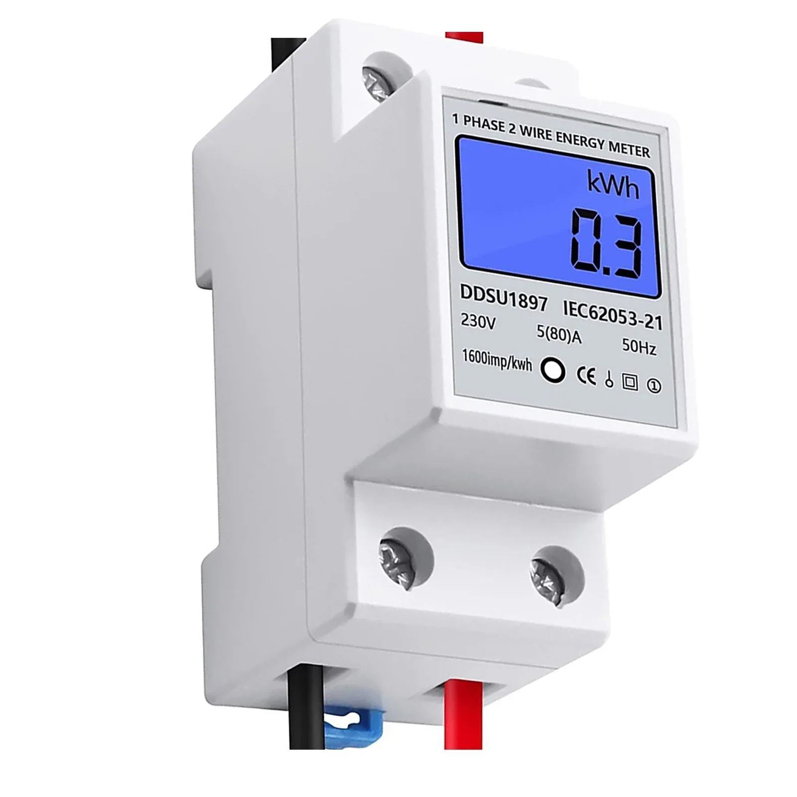 Single Phase LCD Digital Energy Meter Reset Zero kWh Voltage Current Power Consumption Counter Electric Wattmeter 220V Din Rail