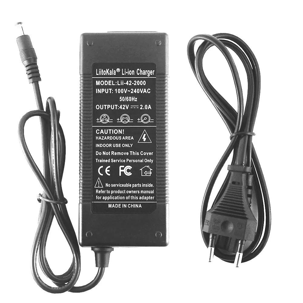 1-5pcs LiitoKala 10S 36V/42V 2A 18650 Charger 100-240V Input Lithium Li-ion Charger For 36V Electric Bike wo-wheel Vehicle