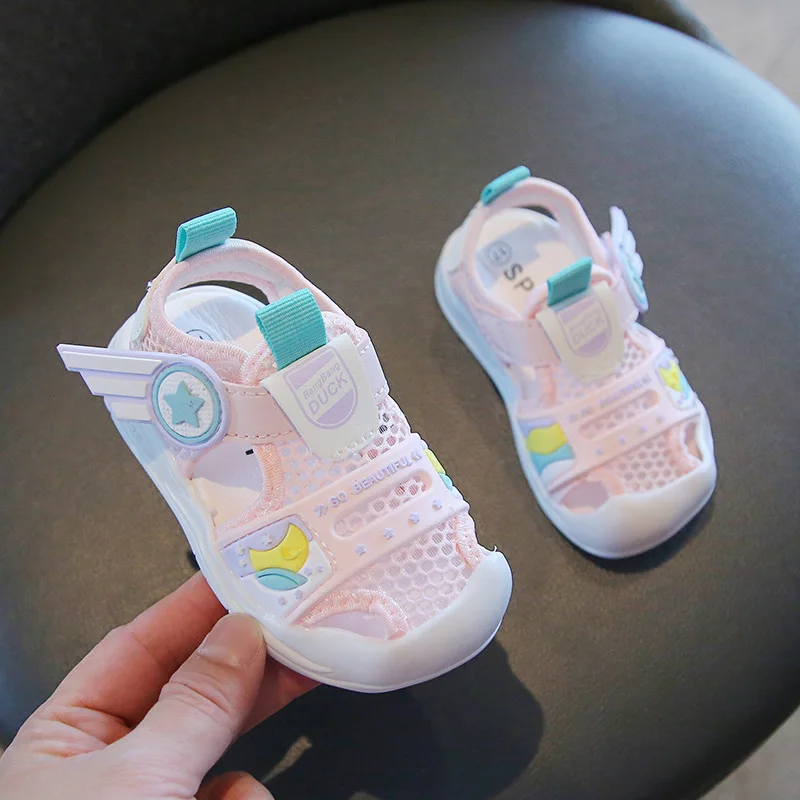 2024 Summer Boys\' Sport Walking Girls Sandals with Soft Sole Baby Toddler Casual Kids Sneakers Infant Little Children 0-2 Year