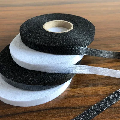 100m Black White Non-woven Interlinings Iron On Single-sided Adhesive Tape Fabric Garment Decor Ribbon Cloth