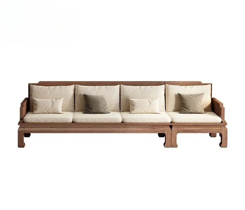 TTSouth American Walnut New Chinese-style Solid Wood Sofa Concubine Collapse Corner Living Room Small Apartment