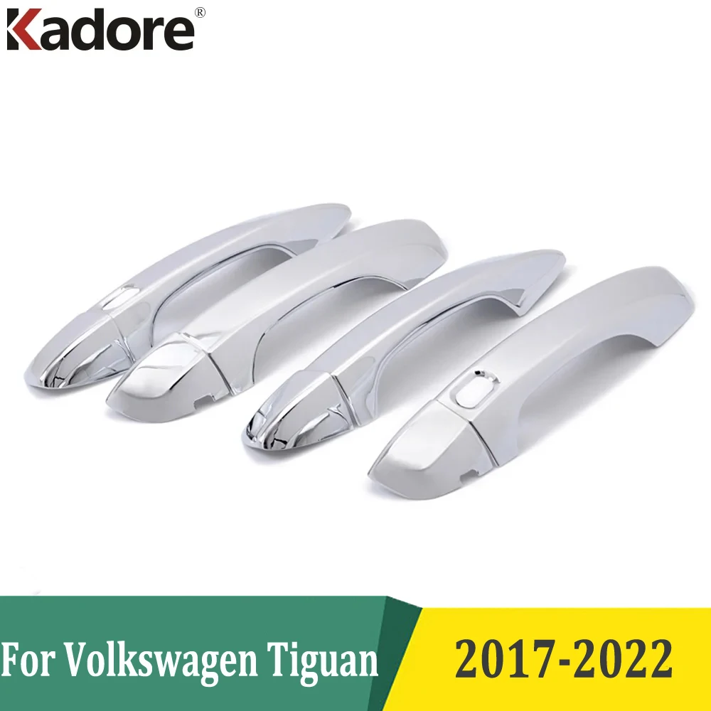 For VW Volkswagen Tiguan 2017 2018 2019 2020 2021 2022 Chrome Door Handle Catch Cover Trims Decal Frame Car Exterior Accessories