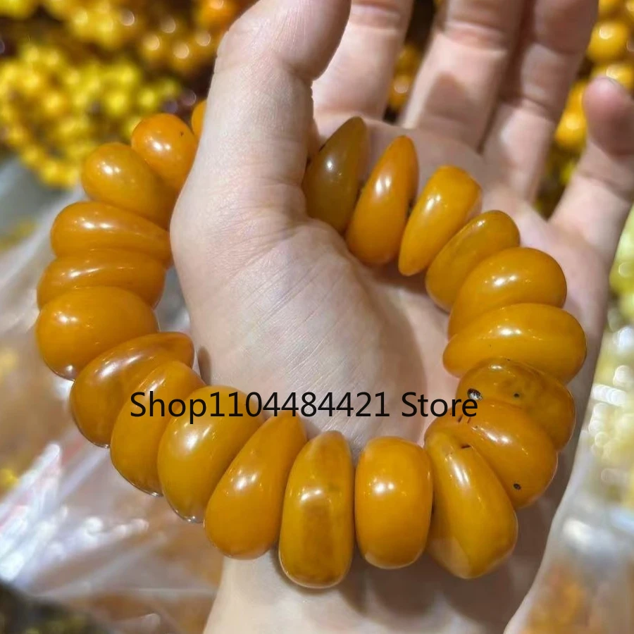 

Куриное масло, желтый браслет из пчелиного воска, янтарный браслет, атмосферный барабан, браслет из старого пчелиного воска, мужские браслеты для женщин
