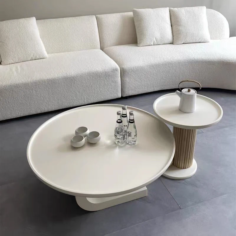 

xc-Modern Villa Living Room Furniture Round Top Coffee Table Set Creative Wooden Coffee Table for Various Home*