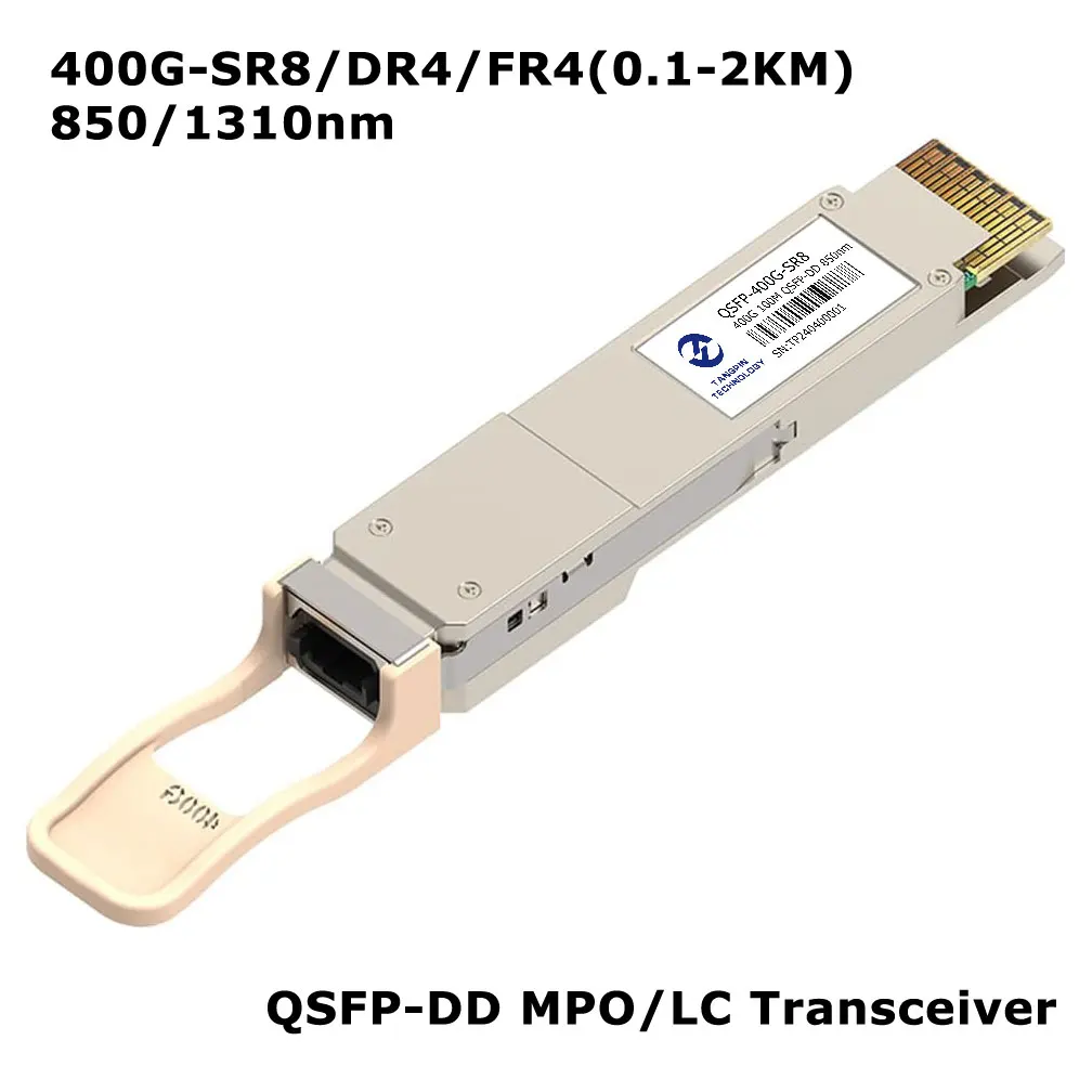 

400G SR8/DR4+/FR4 QSFP-DD MPO/LC Transceiver, Multimode QSFP Module, 0.1-2km, for Cisco, Meraki, Ubiquiti, Fortinet, Mikrotik