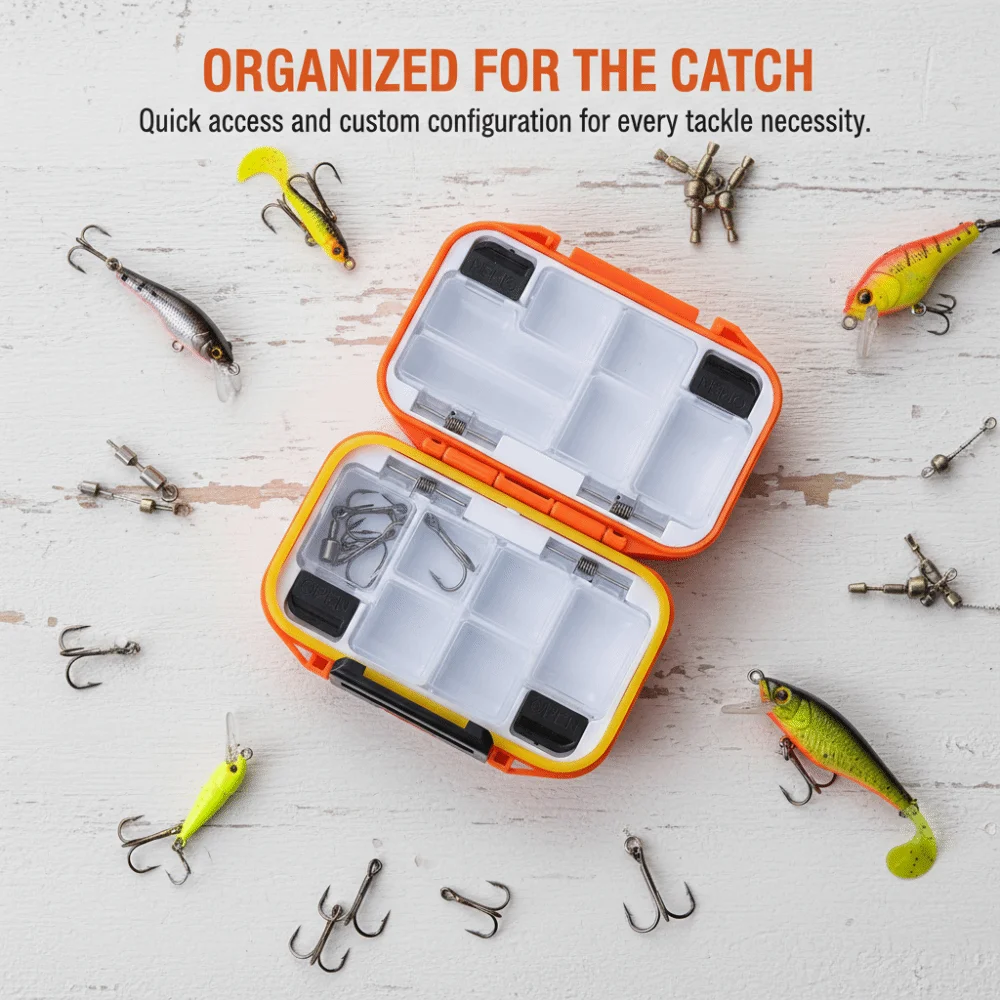 Caja de pesca impermeable con compartimentos y divisores para señuelos - imagen 5