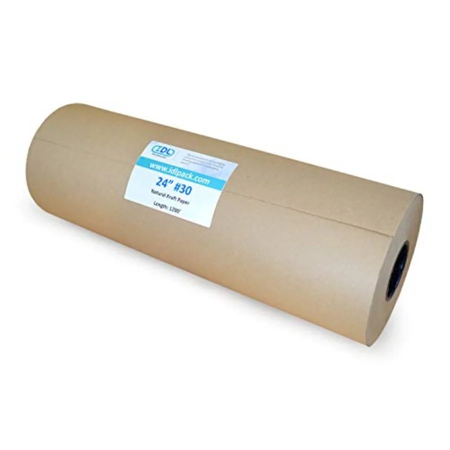 

Large Brown Kraft Paper Roll 24" x 1200 feet 14400 inches Natural Kraft Wrapping Paper for Packing - Perfect Kraft Paper for Vo